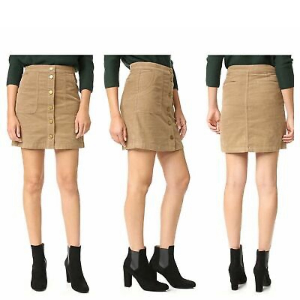 NWOT Tory Burch Lucitano Camel Tan Corduroy Skirt
